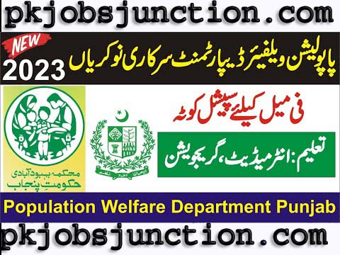 Population Welfare Department Sindh Jobs 2023