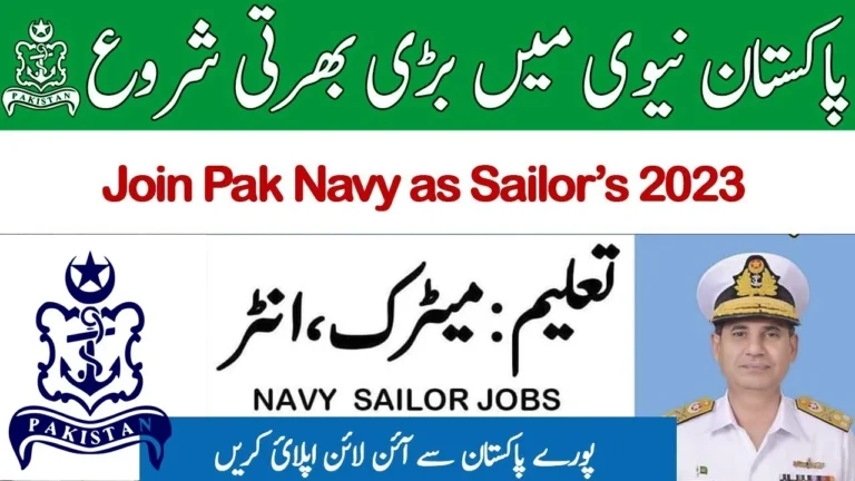 Join Pak Navy as Sailor Jobs 2023 Online Registration Advertisement