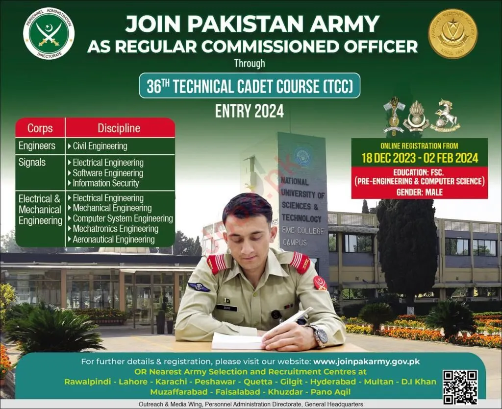 Pakistan Army Regular Commissioned Officer Jobs 2024