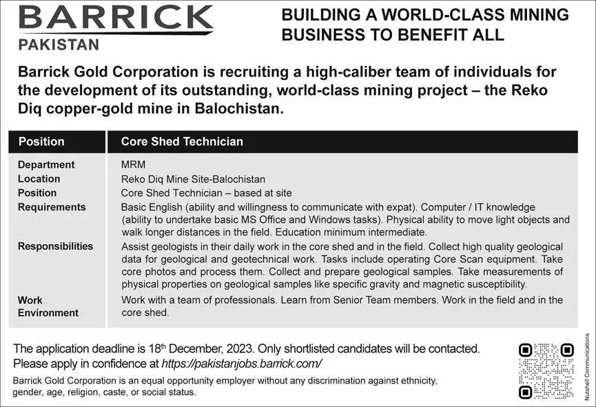 Barrick Gold Corporation Jobs 2023