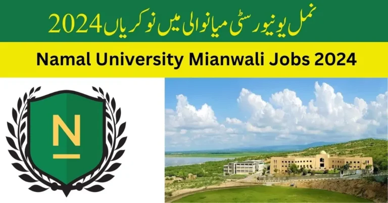 Namal University Mianwali Jobs 2024