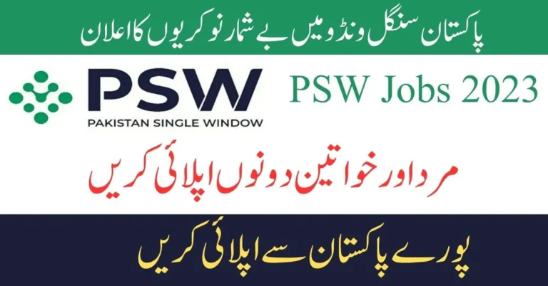 Pakistan Single Window PSW Jobs 2023