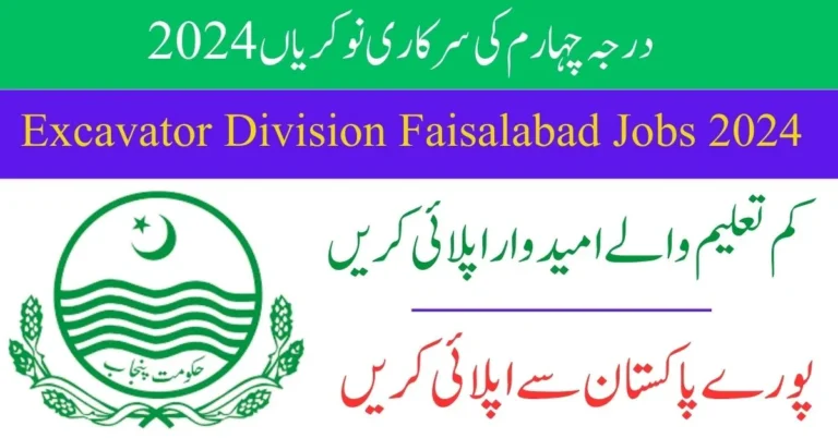 Excavator Division Faisalabad Jobs 2024