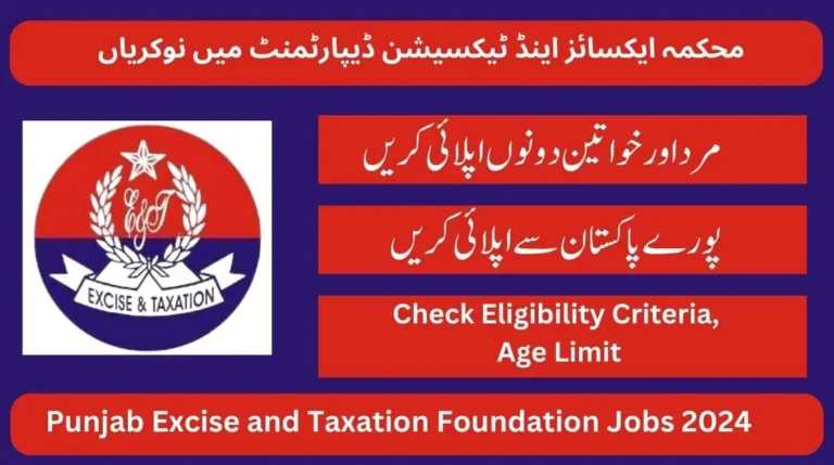 Punjab Excise and Taxation Foundation Jobs 2024