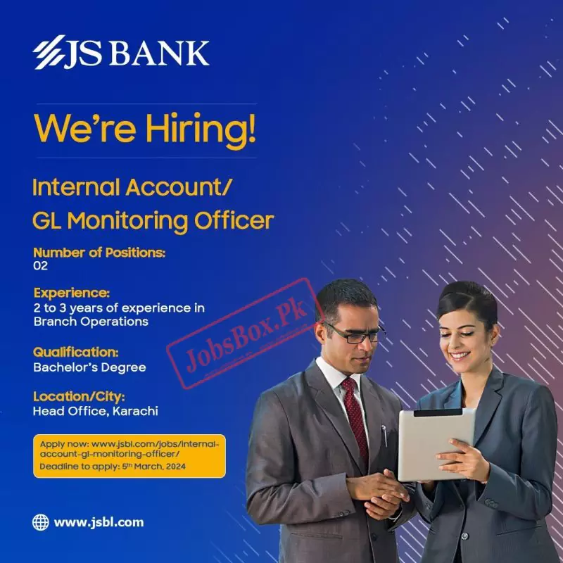 JS Bank Jobs 2024 online Apply