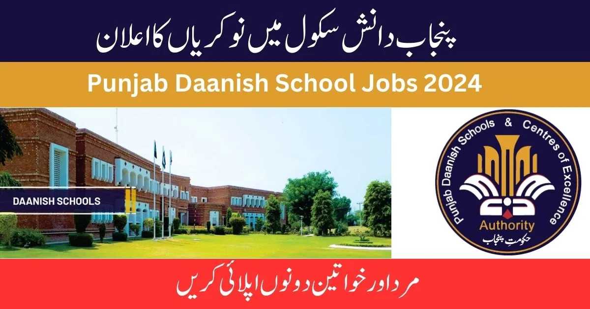 Punjab Daanish Schools and Center Of Excellence Authority Jobs 2024