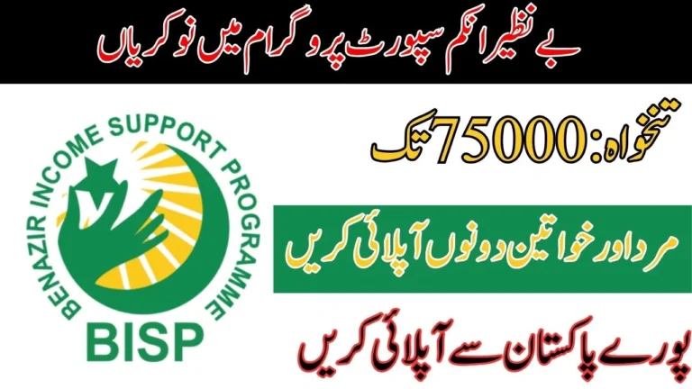 Benazir Income Support Programme BISP Jobs 2024