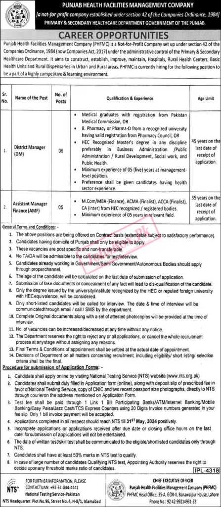 Punjab Primary and Secondary Healthcare Department Jobs 2024 Online Apply