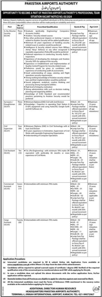 Pakistan Airports Authority PAA Jobs 2024 Online Apply