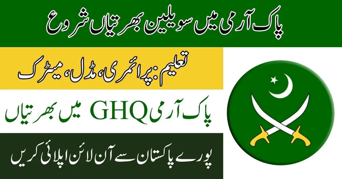 General Headquarters GHQ Civilian Jobs 2024