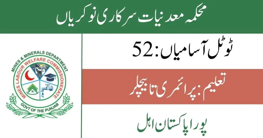 Mines and Minerals Department Punjab Jobs 2024