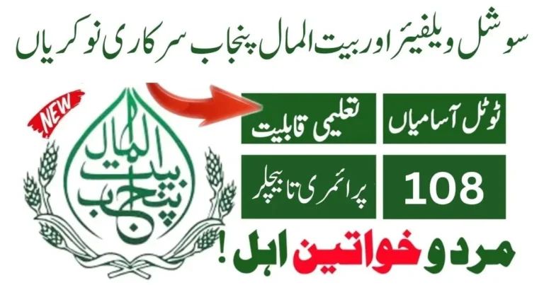 Social Welfare and Bait-ul-Maal Punjab Jobs 2024