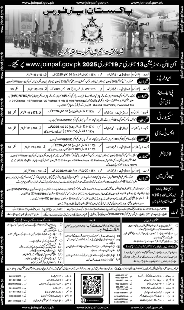 Join Pakistan Air Force as an Airman in 2025