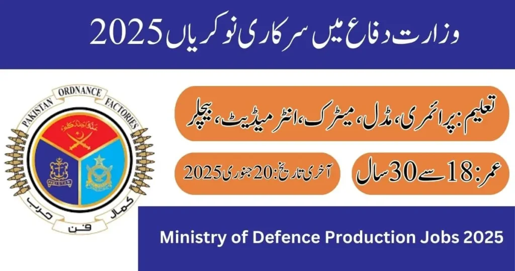 Ministry of Defence Production Jobs 2025