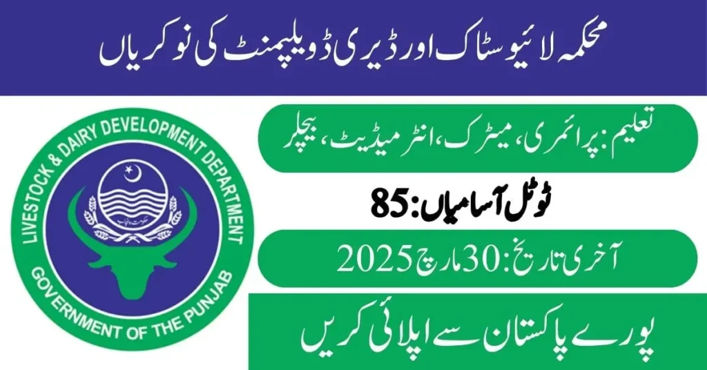 Livestock & Dairy Development Department Quetta Jobs 2025