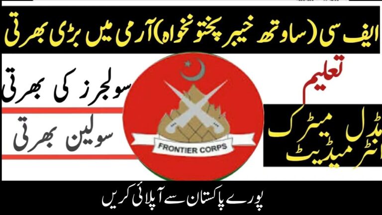 Frontier Corps Khyber Pakhtunkhwa (South) Jobs 2025