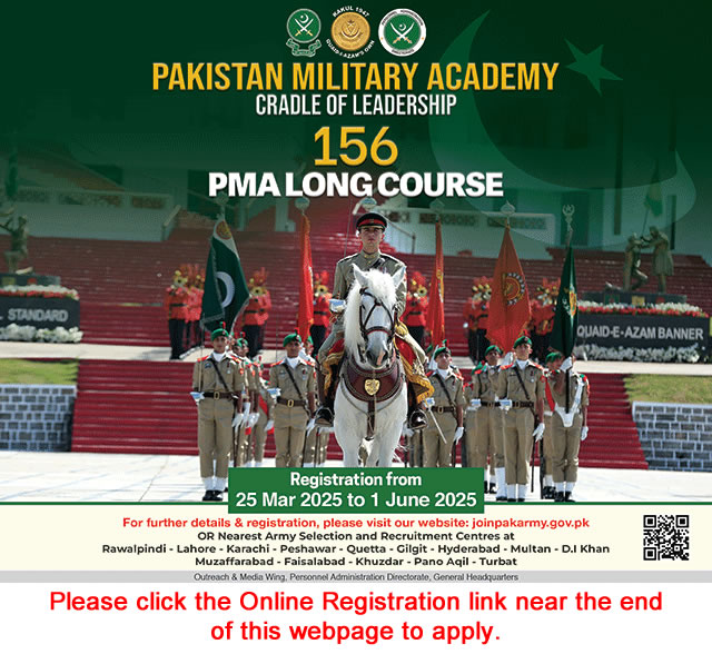 Join Pakistan Army Through 156 PMA Long Course – Online Registration Open